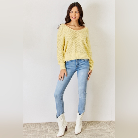 HYFVE V-Neck Patterned Long Sleeve Sweater - Picture 5 of 5